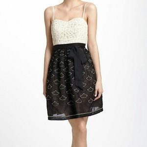 Anthro Meadow Rue Dress 10 Cream Black